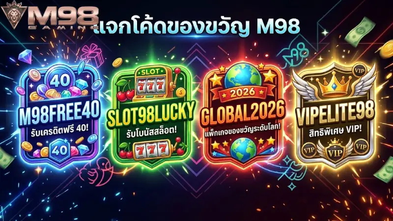 ตารางแจกโค้ด Giftcode M98 และสเปครางวัลอัปเดตล่าสุด 2026