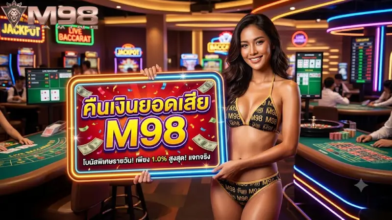 คืนเงินยอดเสีย M98 โปรโมชั่นคืนยอดเสียสูงสุดรับเครดิตแก้ตัว 24 ชม.